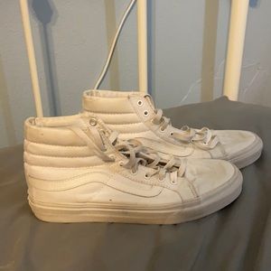 White vans. Size 8.5. Lightly used. High top